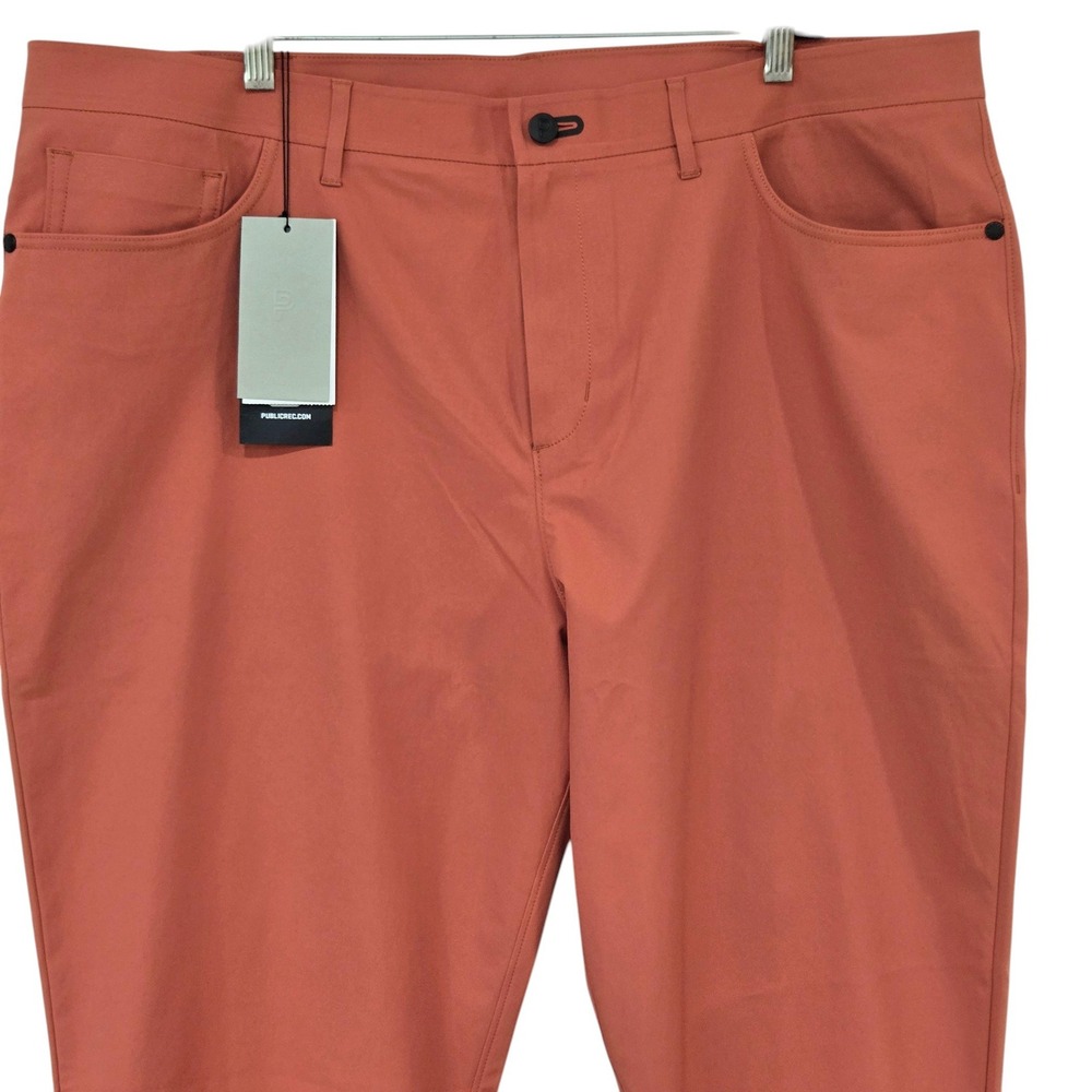 Public Rec Dealmaker 5 pocket Pant Rust Orange Mens 42/32 Performance travel NWT - Picture 3 of 13
